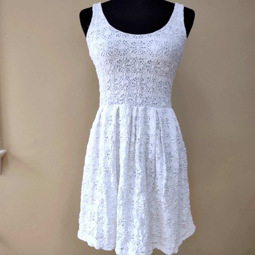 Eight sixty white lace a-line sundress xs